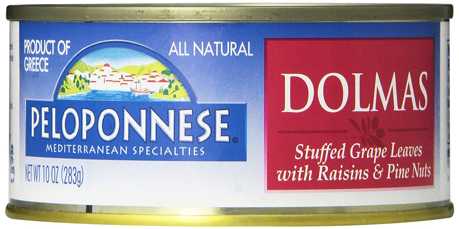 Peloponnese Stuffed Grape Leaves With Raisins & Pine Nuts, Dolmass (6 Pack)