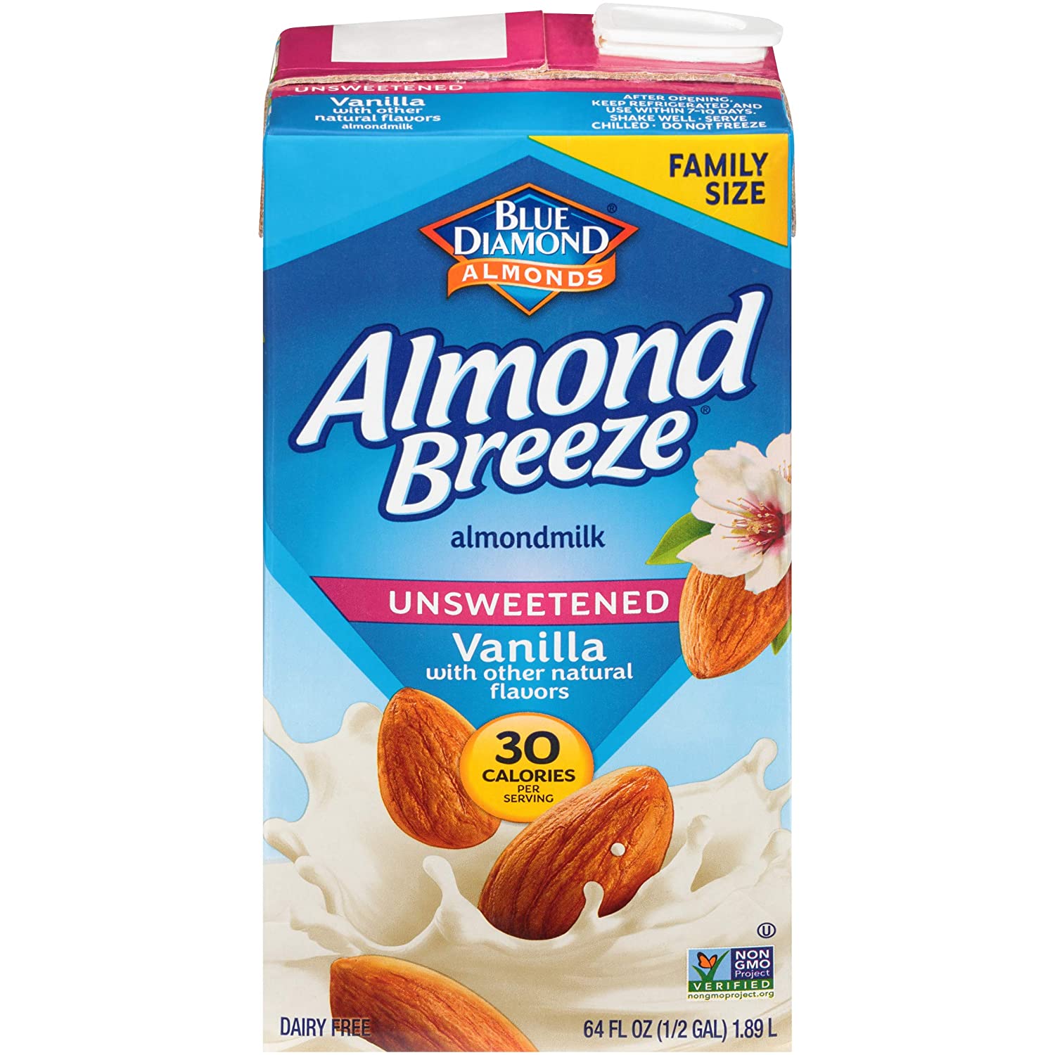Blue Diamond Almond Breeze Unsweetened Vanilla (8 Pack)
