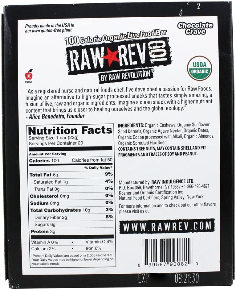 Raw Revolution Chocolate Crave Bar (20 Pack)