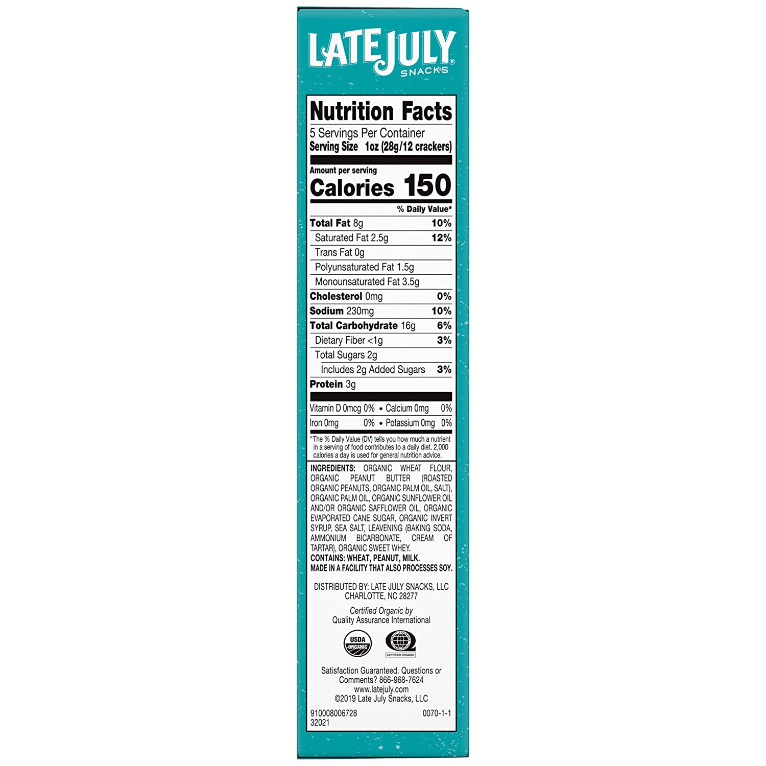 Late July Organic Mini Peanut Butter Bite Size (12 Pack)