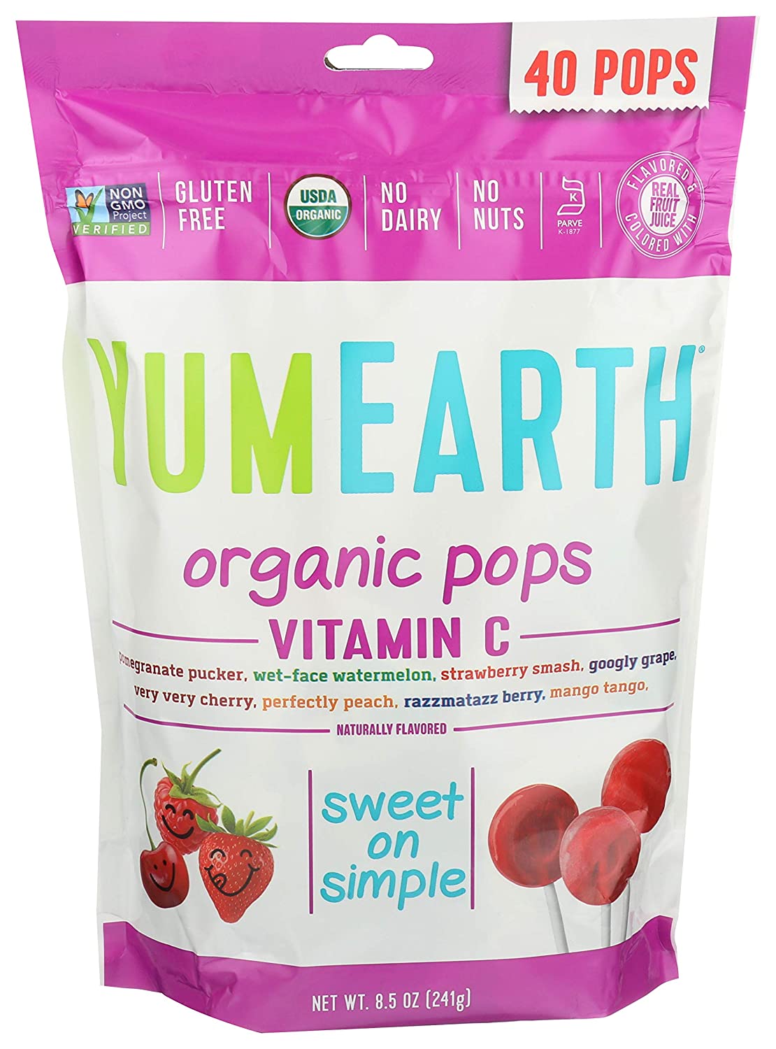 Yummy Earth Lollipop Asst (12 Pack)