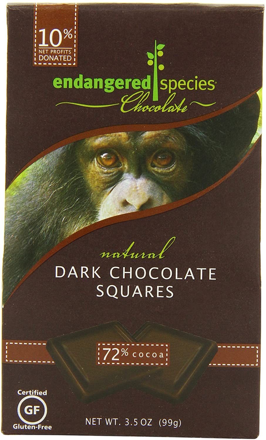 Endangered Species Bite Size Dark Chocolate 72 % Cocoa (6 Pack)