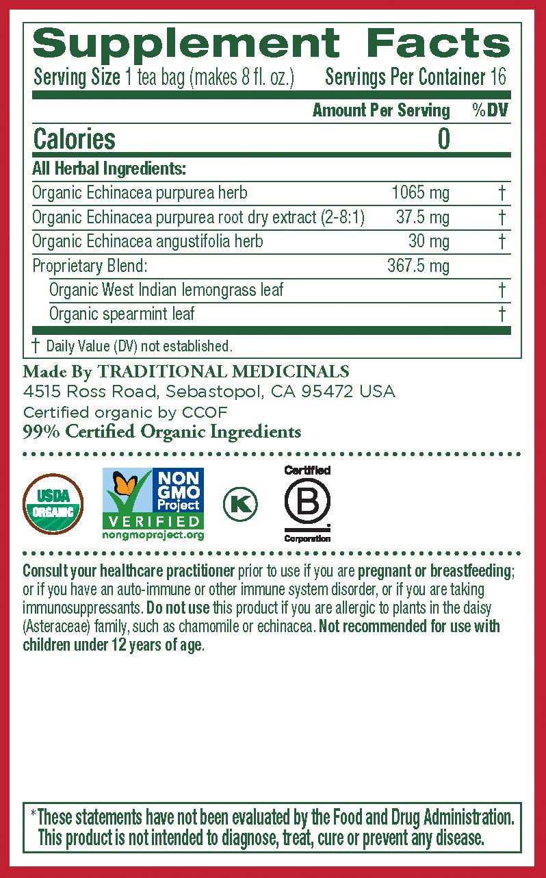 Traditional Medicinals Organic Echinacea Plus Tea (6 Pack)