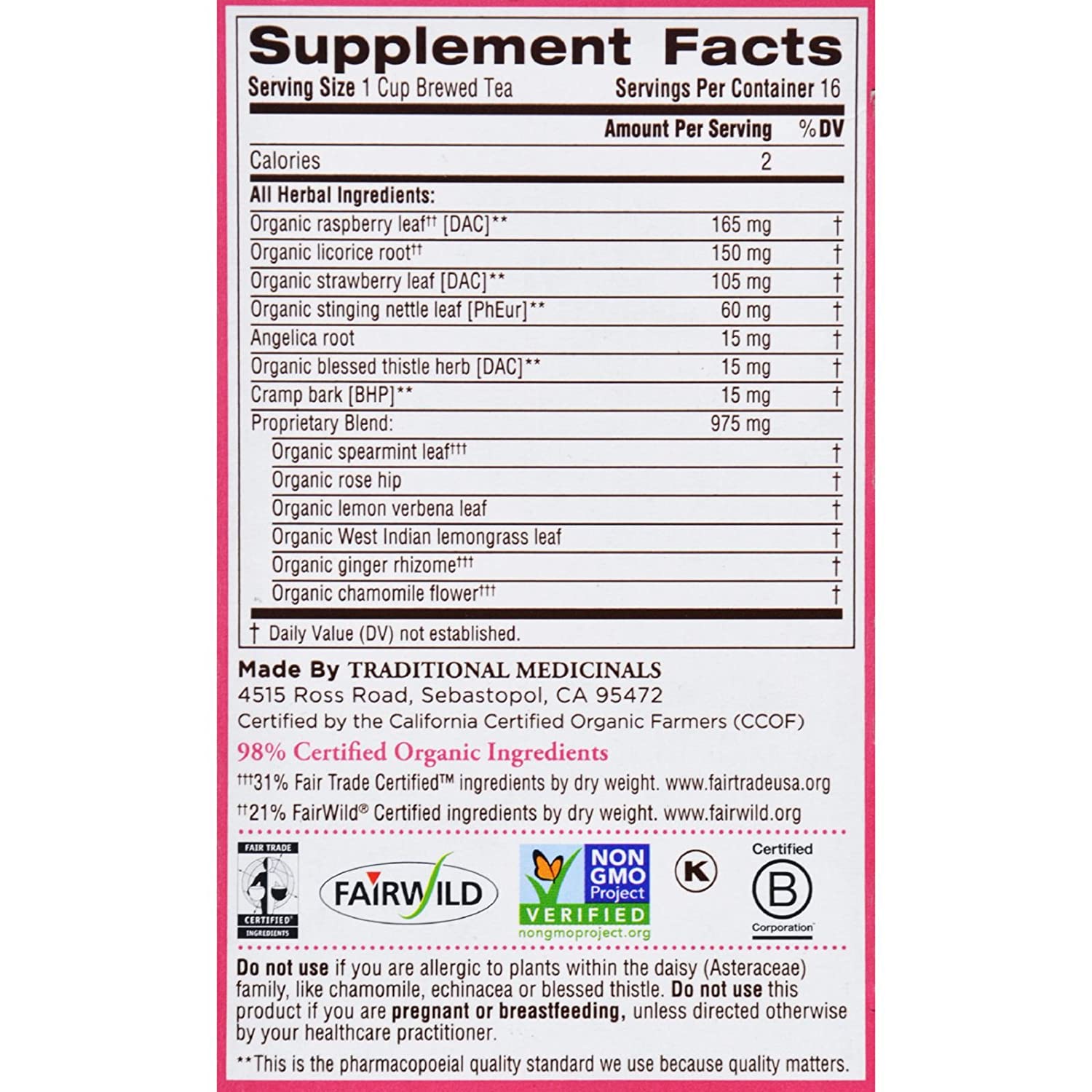 Traditional Medicinals Female Toner Herb Tea (1 Pack)
