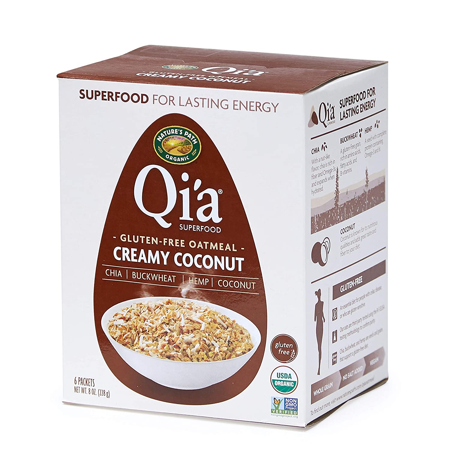 Nature's Path Qi'a Superfoods Hot Oatmeal Creamy Coconut (6 Pack)