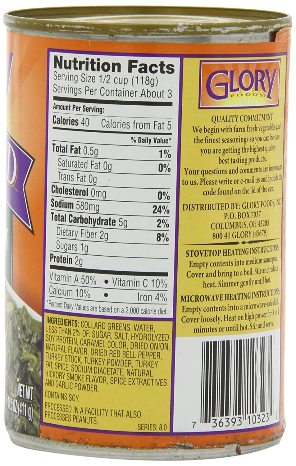 Glory Foods Turnip Greens Turkey Flavored (12 Pack)